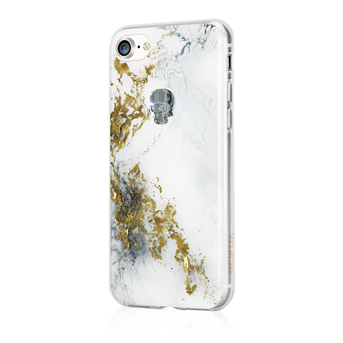 Swarovski kryt Treasure pre iPhone 8 - Alabaster/Silver Skull 