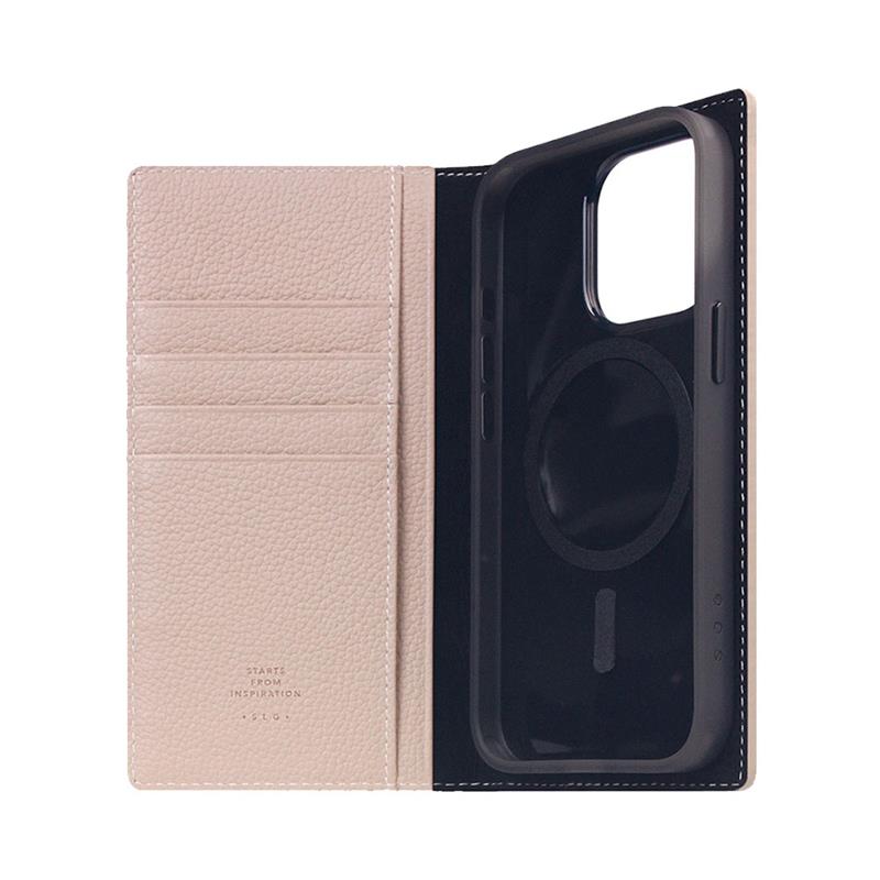 SLG Design puzdro D8 Magsafe Full Grain Leather pre iPhone 15 Pro - Light Cream 