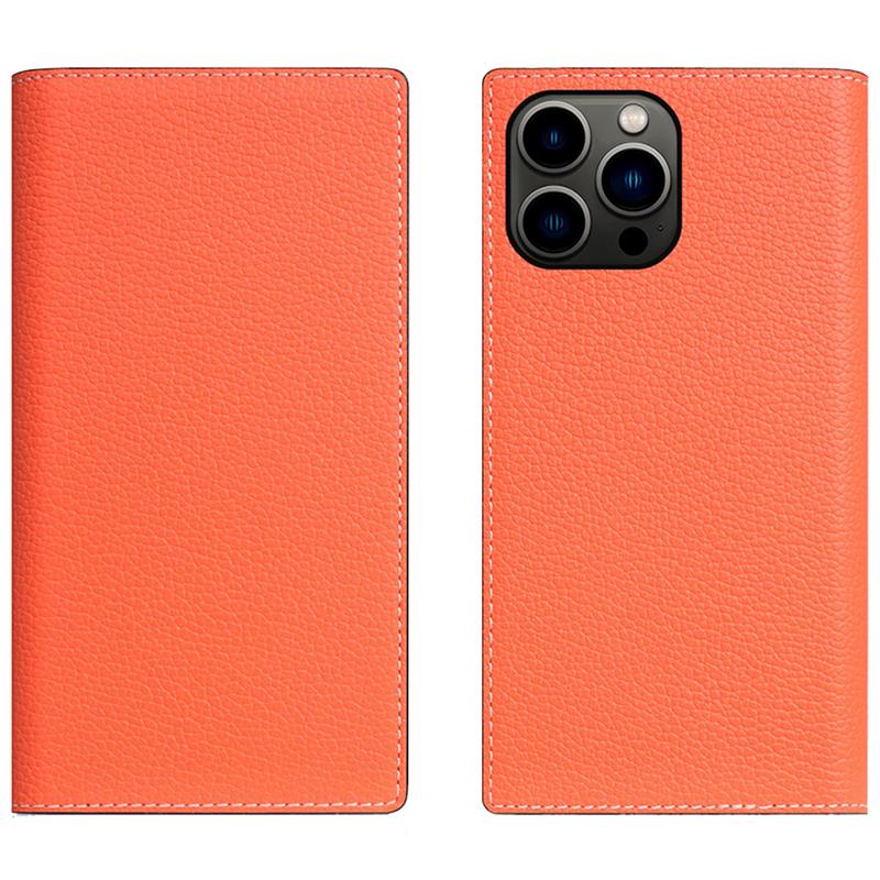 SLG Design puzdro D8 Neon Full Grain Leather Diary pre iPhone 15 Pro Max - Coral 