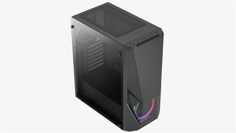 AEROCOOL skříň Zauron Saturn FRGB ML G,  Mid tower,  2x USB 3.0,  2x audio,  1x 120mm FRGB Fan,  bez zdroje 