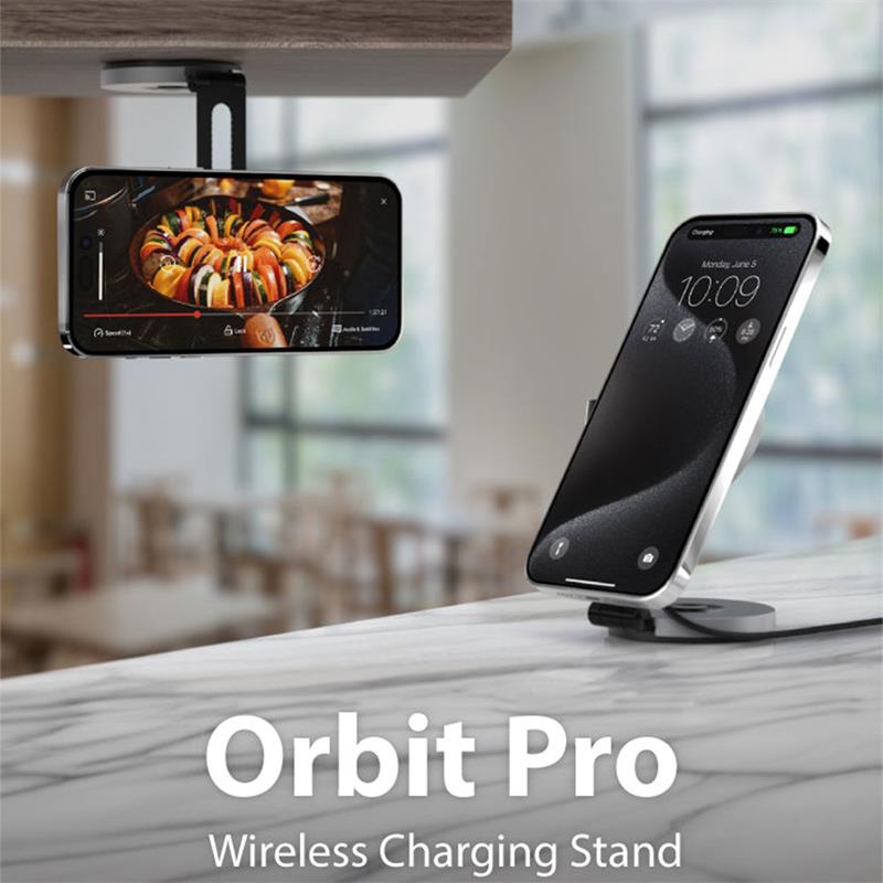 SwitchEasy Orbit Pro Wireless Charging Magnetic Stand Qi2 - Black 