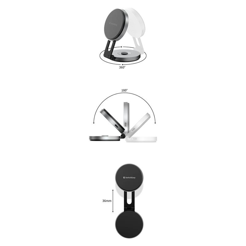SwitchEasy Orbit Pro Wireless Charging Magnetic Stand Qi2 - Black 