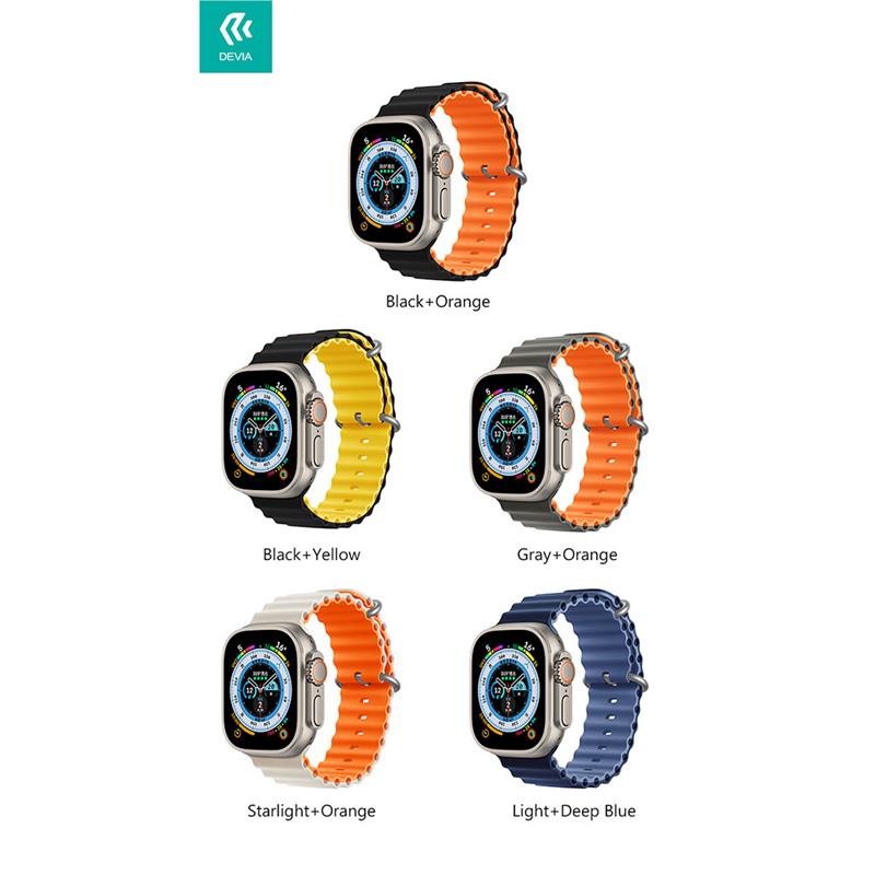 Devia remienok Deluxe Series Sport6 Silicone Two-tone Band 40/41mm - Gray/Orange 