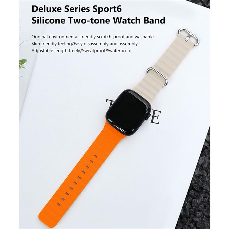 Devia remienok Deluxe Series Sport6 Silicone Two-tone Band 40/41mm - Gray/Orange 