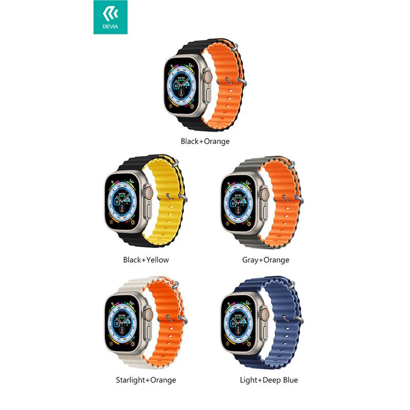 Devia remienok Deluxe Series Sport6 Silicone Two-tone Band 40/41mm - Starlight/Orange 