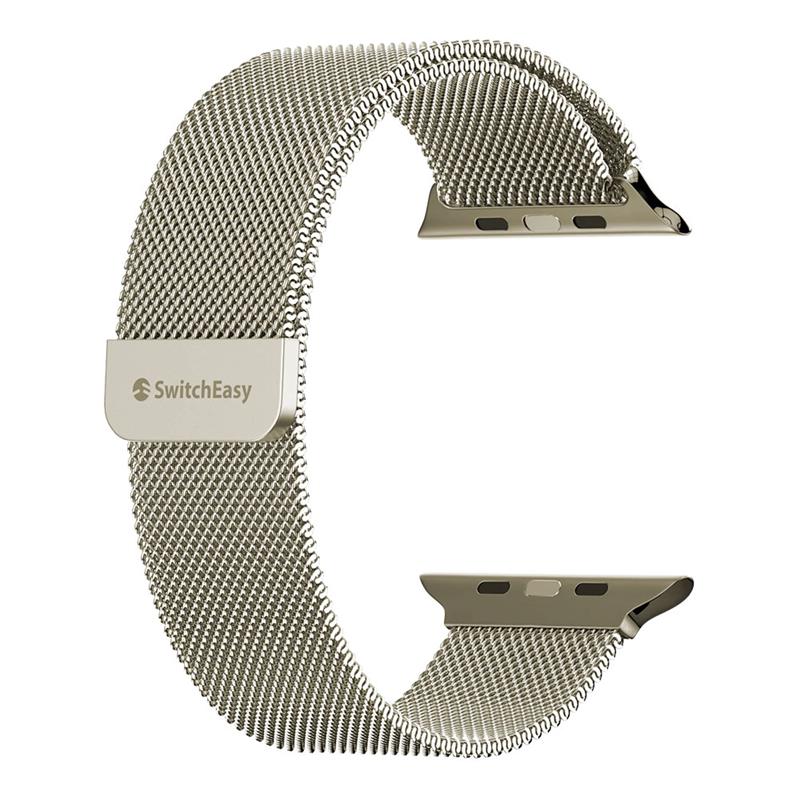 SwitchEasy remienok Mesh Stainless Steel pre Apple Watch 44/45/46mm - Starlight 