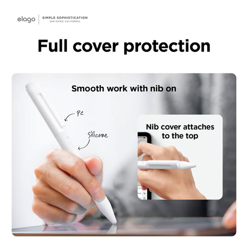 Elago kryt Pencil Clip Case pre Apple Pencil 2nd Gen & Pencil Pro - White 