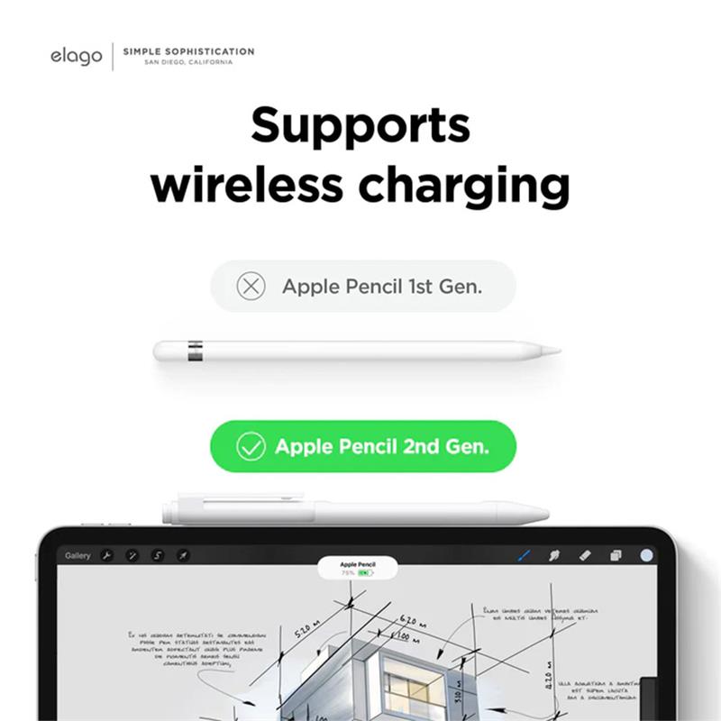 Elago kryt Pencil Clip Case pre Apple Pencil 2nd Gen & Pencil Pro - White 