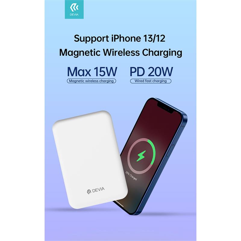Devia powerbank Smart Series Magnetic Wireless 5000 mAh PD 20W - Black 