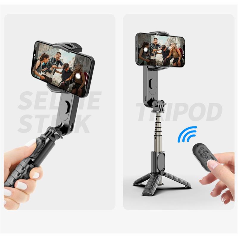 Devia Handheld Gimbal Shake-proof Tripod Selfie Stick - Black 