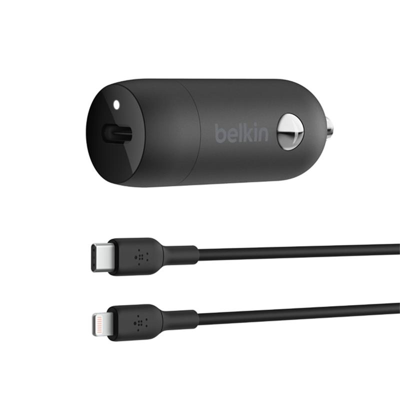 Belkin 30W PD USB-C Car Charger + 1m USB-C to lightning kábel  - Black 