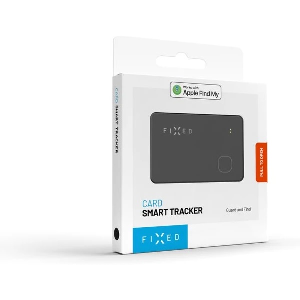 Fixed Smart tracker Tag Card s podporou Find My, bezdrôtové nabíjanie, čierny 