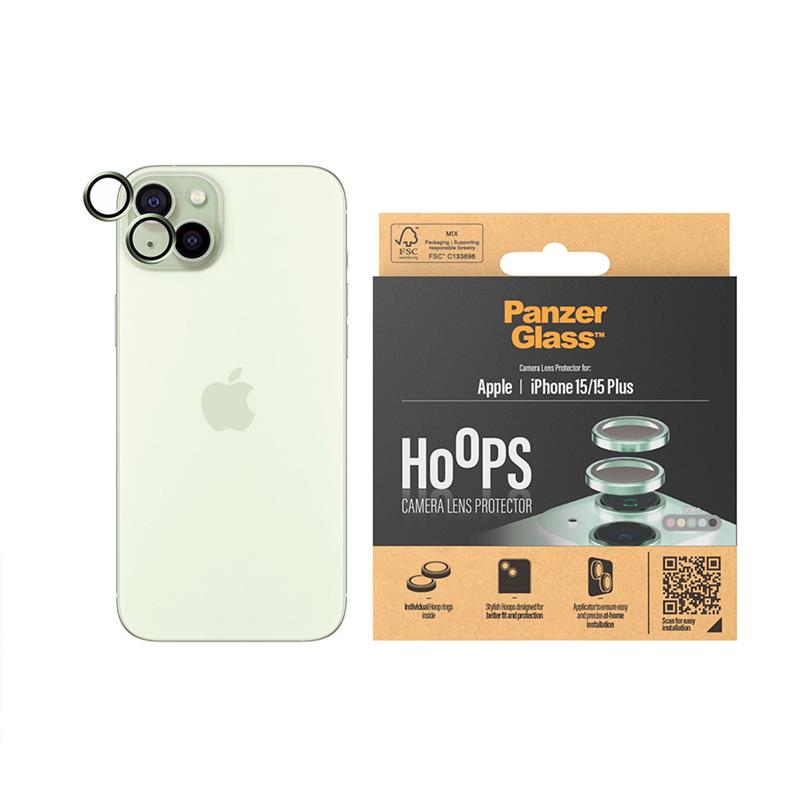 PanzerGlass ochranné sklo Hoops pre iPhone 15/15 Plus - Green 