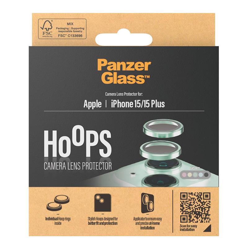 PanzerGlass ochranné sklo Hoops pre iPhone 15/15 Plus - Green 
