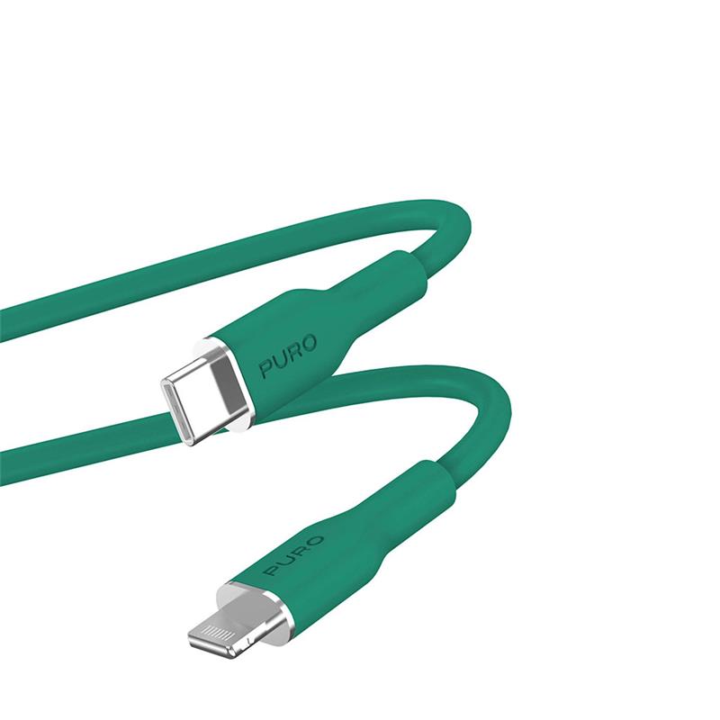 Puro kábel Soft Silicone Cable USB-C to Lightning 1.5m - Green 