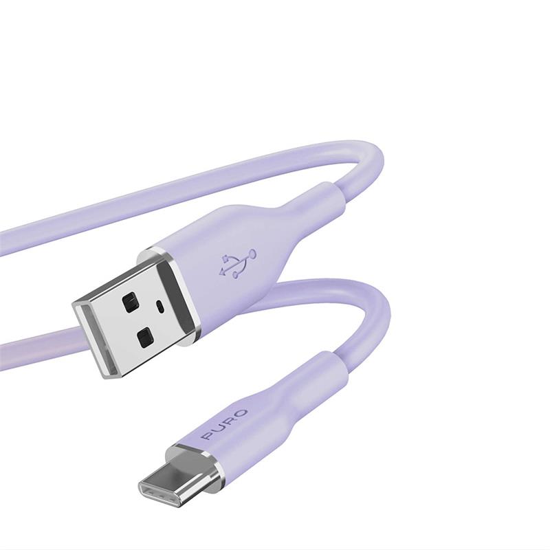 Puro kábel Soft Silicone Cable USB-A to USB-C 1.5m - Lavender 