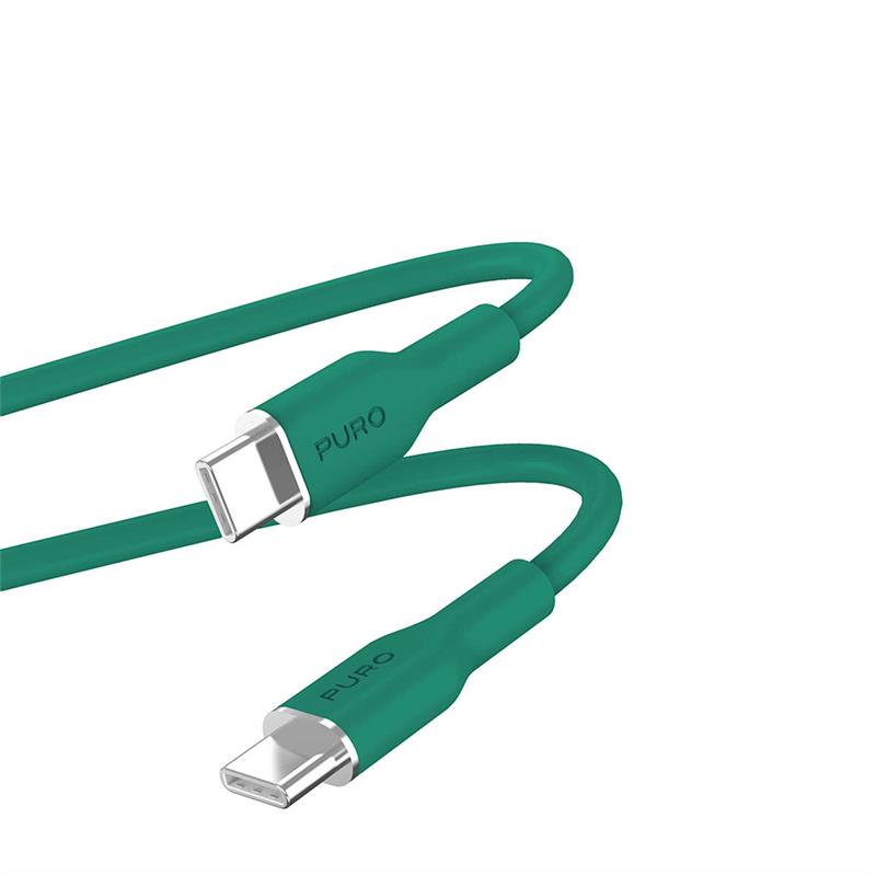 Puro kábel Soft Silicone Cable USB-C to USB-C 1.5m - Dark Green 