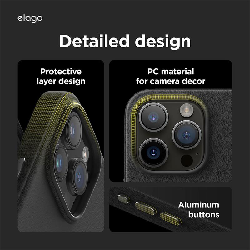 Elago kryt Leather Case Magsafe pre iPhone 15 Pro Max - Black 