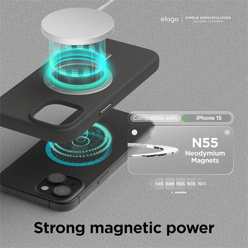 Elago kryt Silicone Case Magsafe pre iPhone 15 - Black 