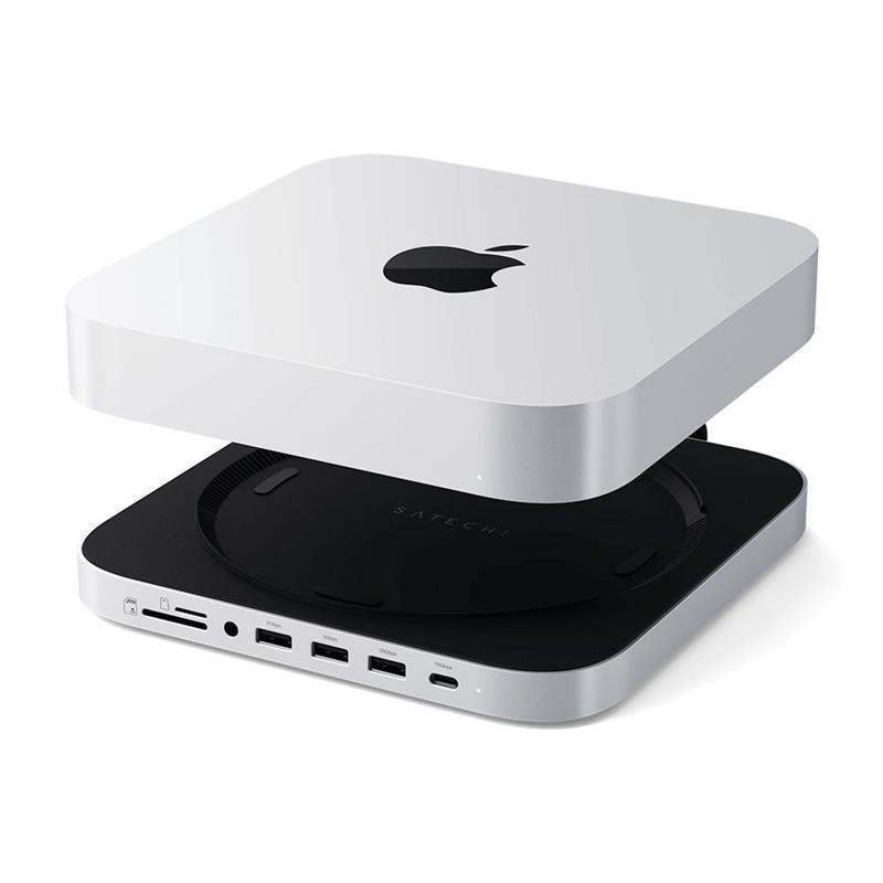 Satechi USB-C Stand & Hub pre Mac Mini/Studio with NVMe SSD enclosure - Silver 