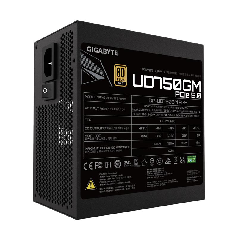 Gigabyte UD750GM PG5 750W 80+ GOLD Modular, PCIe Gen 5.0, ATX 3.0 