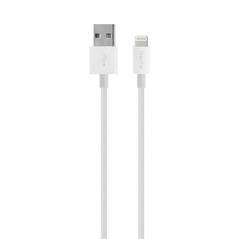 Puro kábel Plain Cable USB-A to Lightning 0.5m - White 