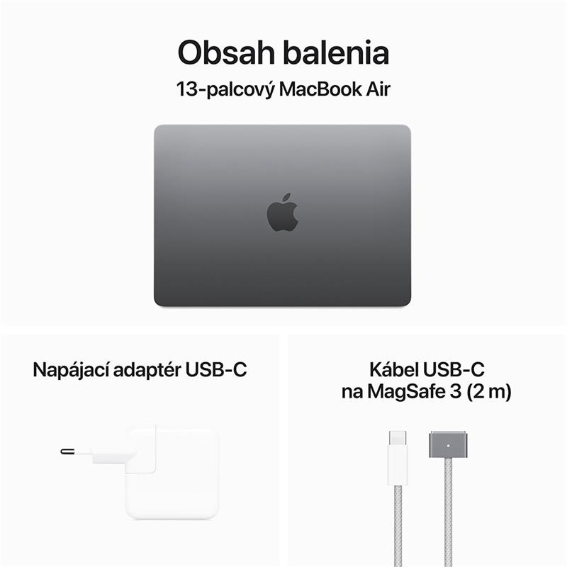 MacBook Air 13" Apple M3 8C CPU 10C GPU 16GB 512GB Kozmický sivý SK 