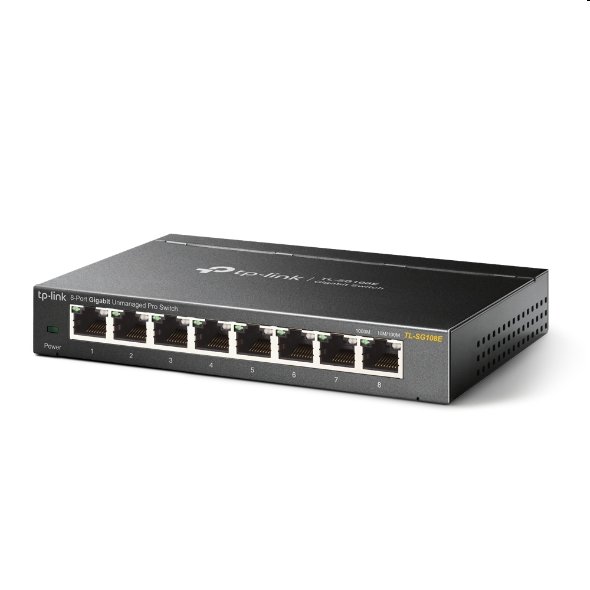 tp-link TL-SG108E, 8 port Gigabit Easy Smart Switch, 8x 10/100/1000M RJ45, IGMP, MTU, Tag-Based, VLAN, QoS, steel case 