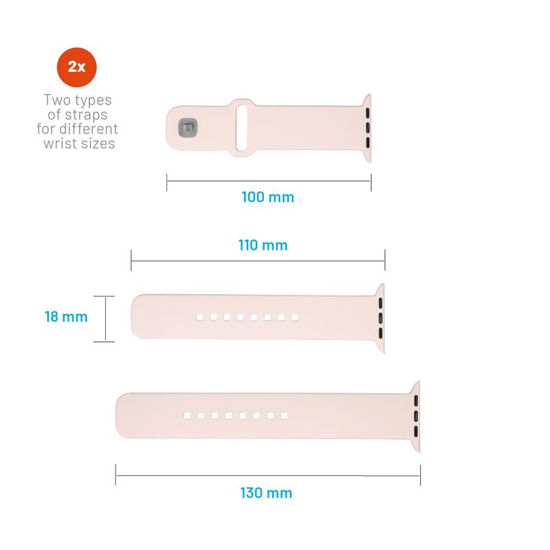 FIXED Silicone Sporty Strap pre Apple Watch 41/40/38 mm, ružový 
