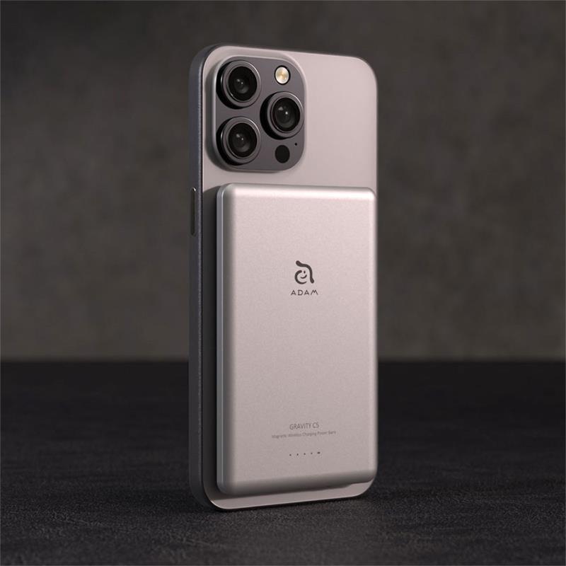 Adam Elements Magnetic Wireless Powerbank Gravity C5 5.000 mAh - Gray 