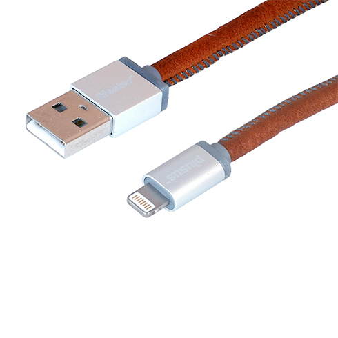 PlusUs kábel LifeStar Premium Lightning to USB 1m - Silver/Dark Grey