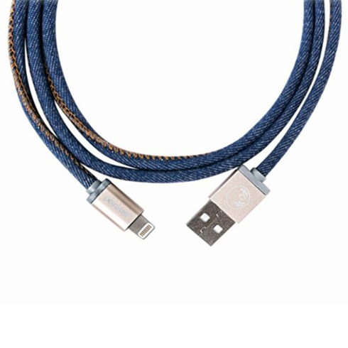 PlusUs kábel LifeStar Premium Lightning to USB 1m - Denim Blues 