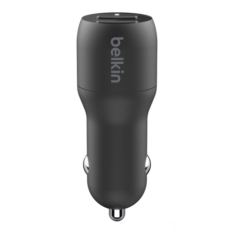 Belkin Boost Charge Dual USB Car Charger 24W + USB-A to USB-C Cable 1m - Black 