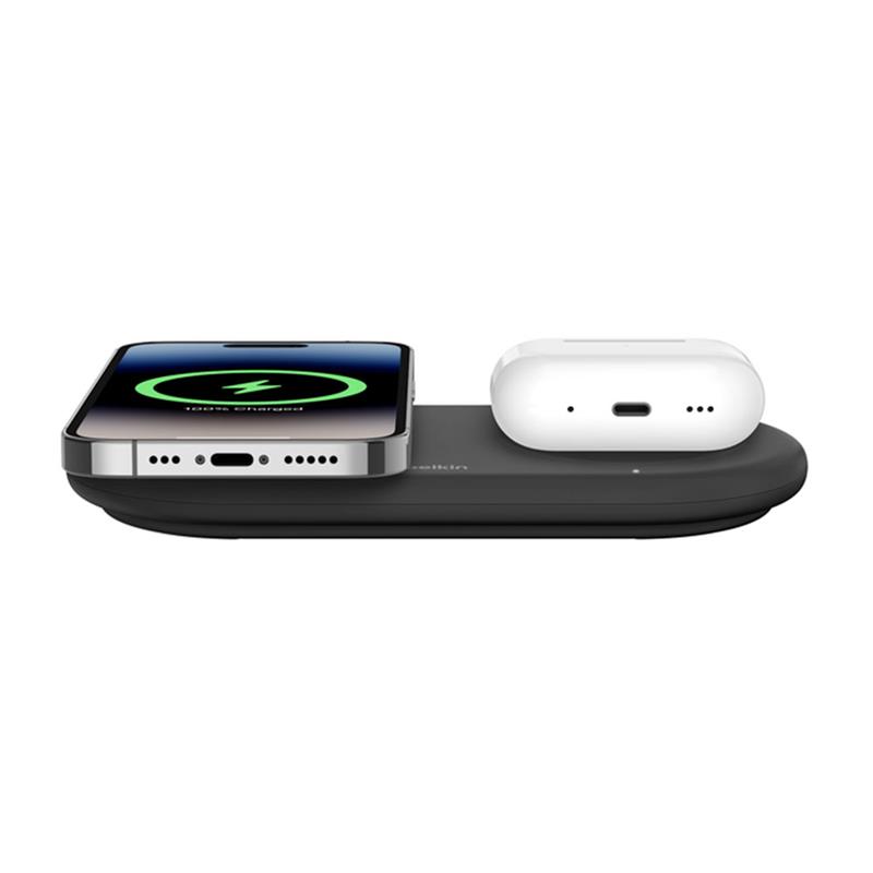 Belkin Boost Charge Pro 2-in-1 Magnetic Wireless Charging Pad with Qi2 15W - Black 
