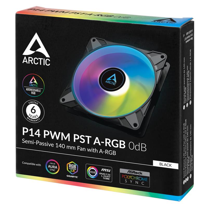 Arctic ventilátor P14 PWM PST A-RGB black 
