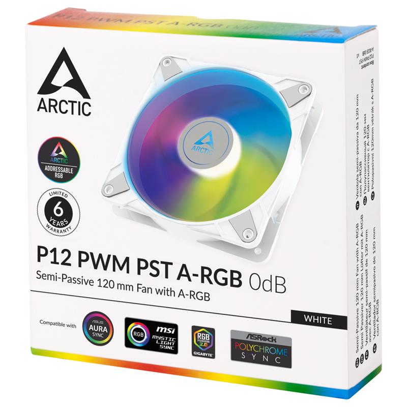 Arctic ventilátor P12 PWM PST A-RGB white 