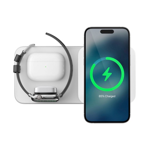 Nomad Base One Max 3-in-1 Magsafe Charger - Silver 