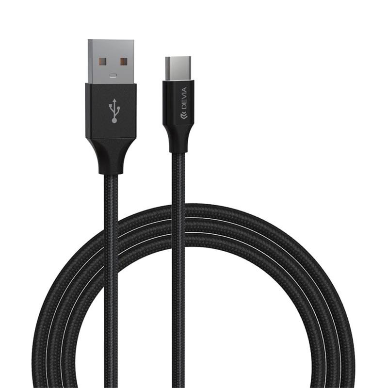 Devia kábel USB-A to USB-C Gracious Woven Cable 1m - Black