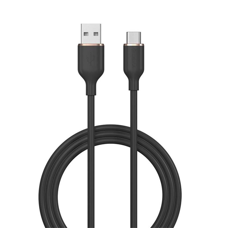 Devia kábel USB-A to USB-C Jelly Series Silicone Cable 1.2m - Black 