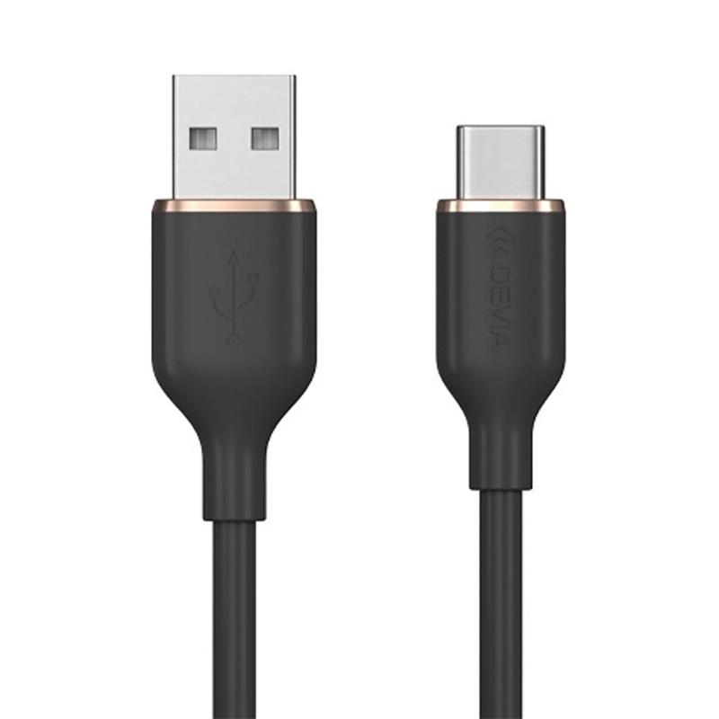Devia kábel USB-A to USB-C Jelly Series Silicone Cable 1.2m - Black 