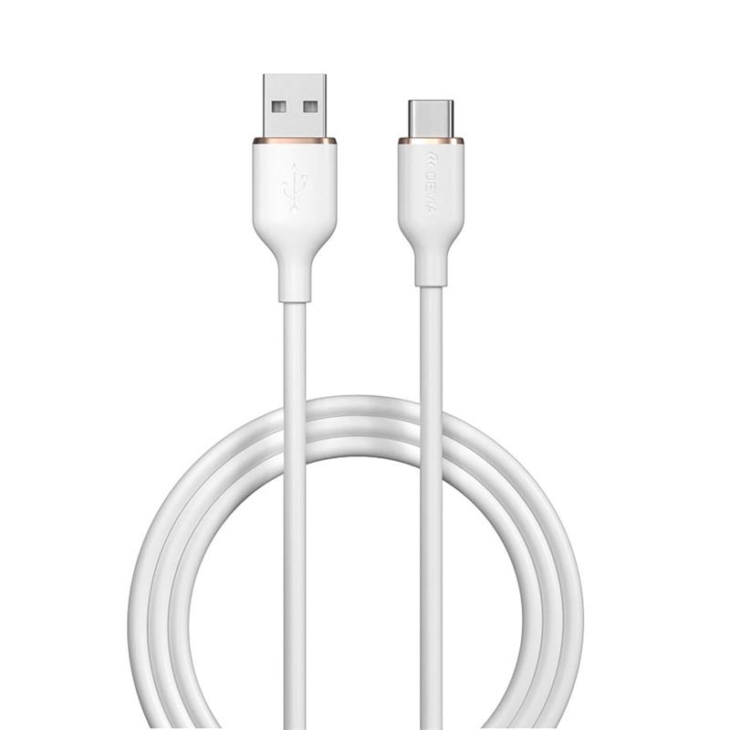 Devia kábel USB-A to USB-C Jelly Series Silicone Cable 1.2m - White