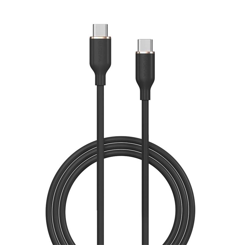 Devia kábel USB-C to USB-C Jelly Series Silicone Cable 1.2m - Black 