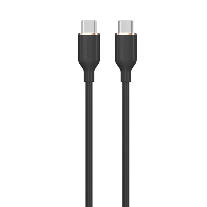 Devia kábel USB-C to USB-C Jelly Series Silicone Cable 1.2m - Black 