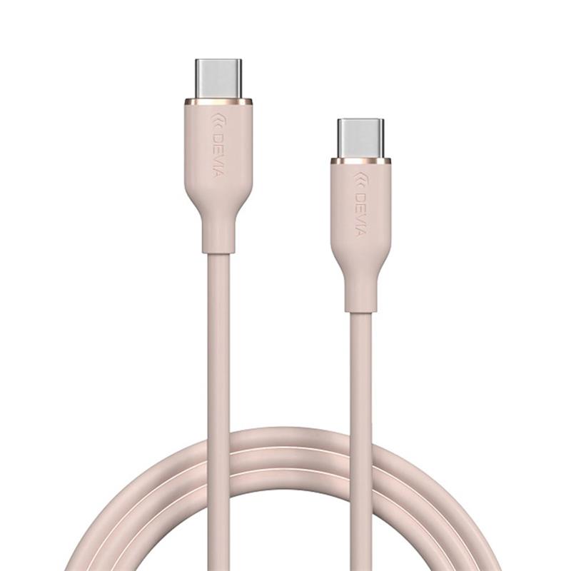 Devia kábel USB-C to USB-C Jelly Series Silicone Cable 1.2m - Pink