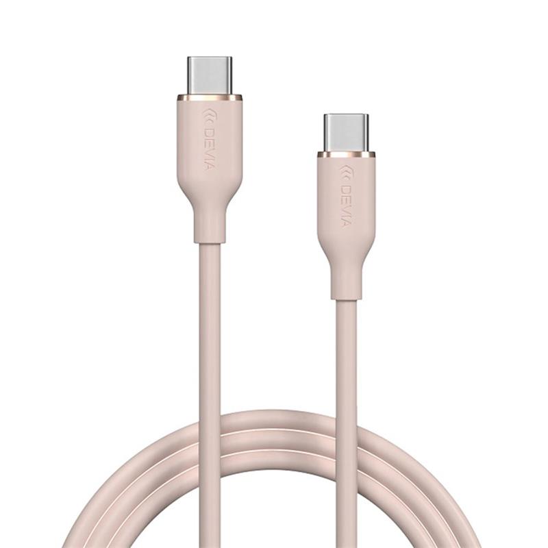 Devia kábel USB-C to USB-C Jelly Series Silicone Cable 1.2m - Pink 