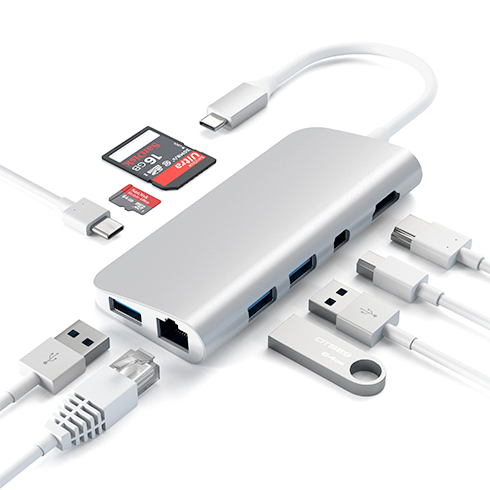 Satechi USB-C Multimedia adapter - Silver Aluminium 