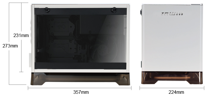 In Win A1 Plus white, PSU 650W GOLD included, Mini ITX, TG, ARGB Fans, Qi 10W Charging 