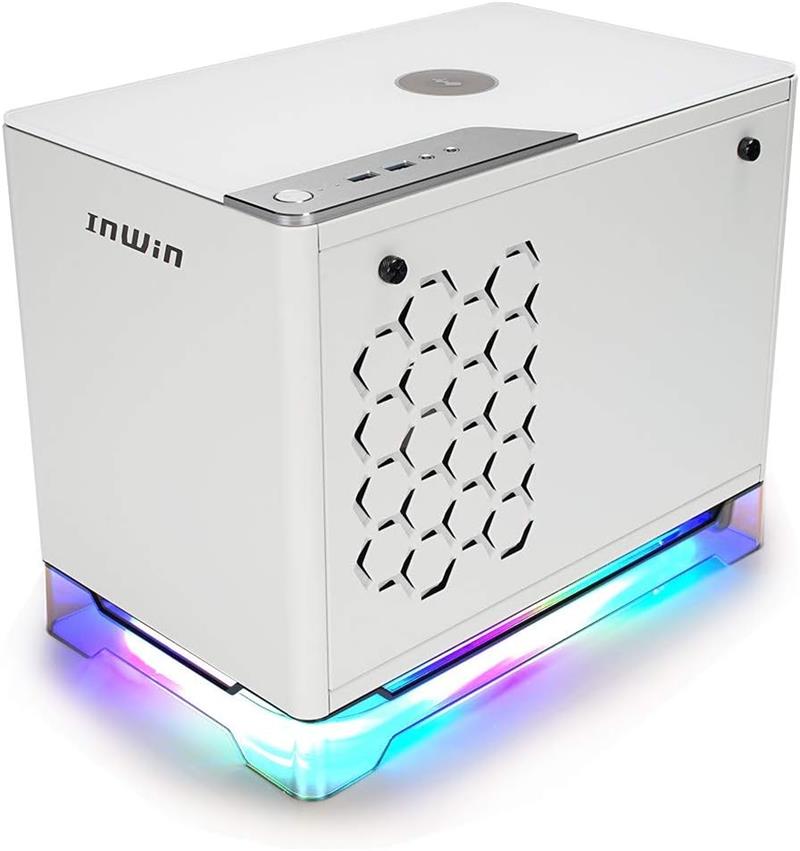In Win A1 Plus white, PSU 650W GOLD included, Mini ITX, TG, ARGB Fans, Qi 10W Charging 