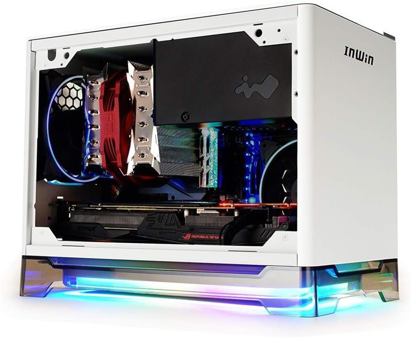 In Win A1 Plus white, PSU 650W GOLD included, Mini ITX, TG, ARGB Fans, Qi 10W Charging 