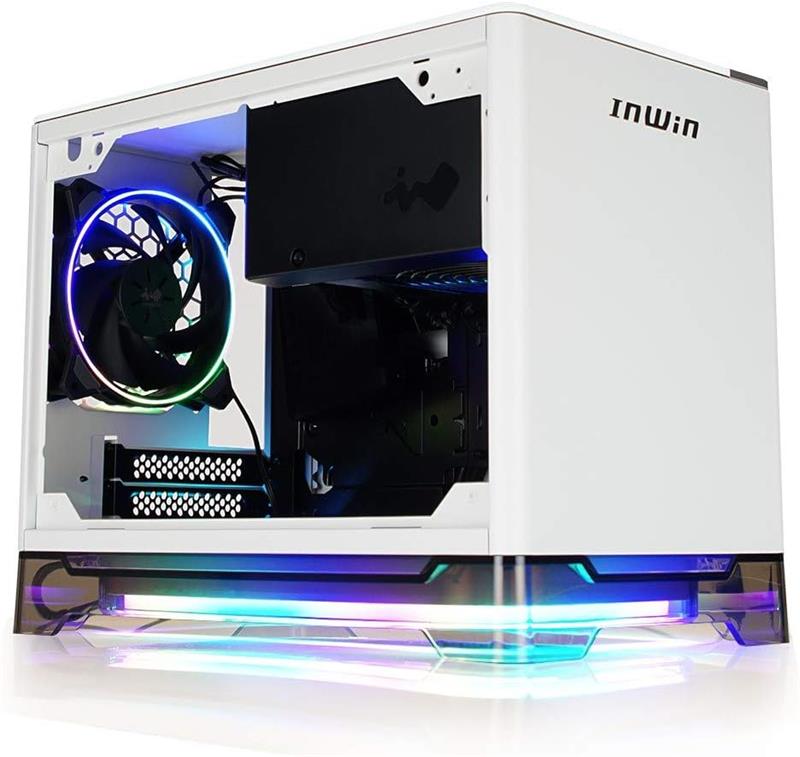 In Win A1 Plus white, PSU 650W GOLD included, Mini ITX, TG, ARGB Fans, Qi 10W Charging 
